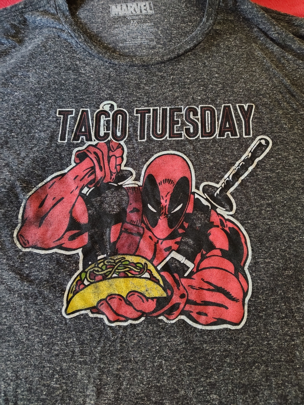 2XL Officially licensed Marvel Deadpool "Taco Tuesday" Graphic T-Shirt.